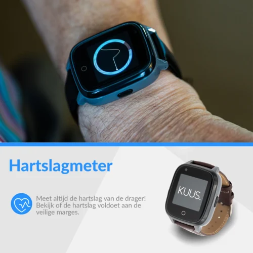 KUUS. S2 Alarm Horloge Zonder Abonnement met Valdetectie voor Ouderen en Senioren - Personenalarmering met SOS knop Alarmknop - GPS - Alarmhorloge