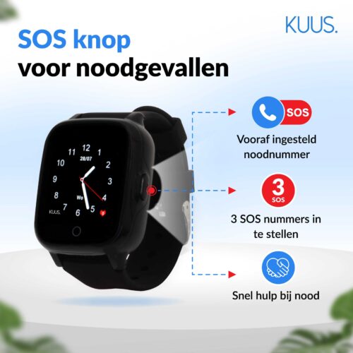 KUUS. W2 GPS horloge kind zonder spelletjes