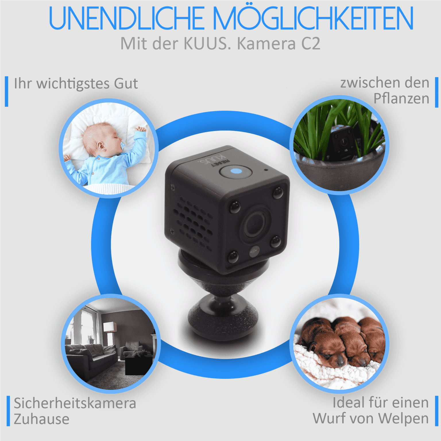 KUUS. C2 | Mini Kamera mit WLAN und App, diskret versandt