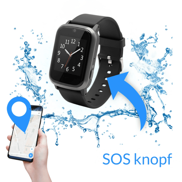 Beste Notrufuhr fuer Senioren: die KUUS S5 mit SOS-Taste, Sturzerkennung und GPS