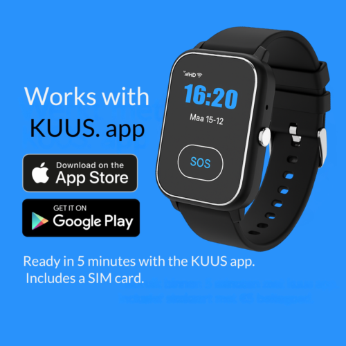 KUUS. S4 Alarm watch for the elderly. SOS watch without subscription with GPS and fall detection with additional panic button