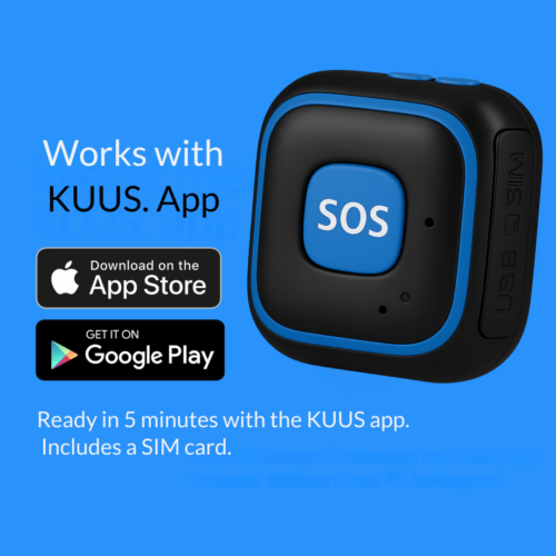 KUUS. S3 personal alarm for elderly, no subscription, with GPS and fall detection