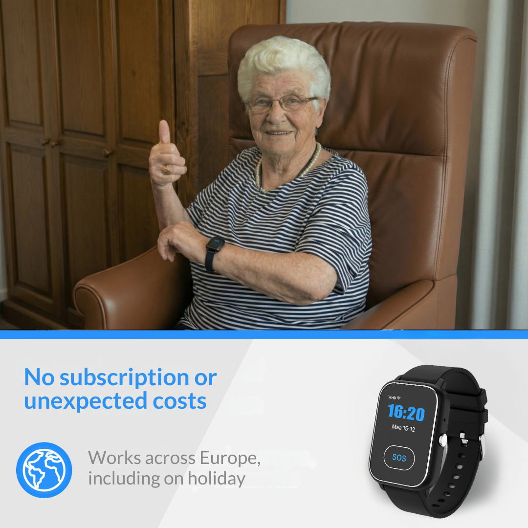 KUUS. S4 Alarm watch for the elderly. SOS watch without subscription with GPS and fall detection with additional panic button