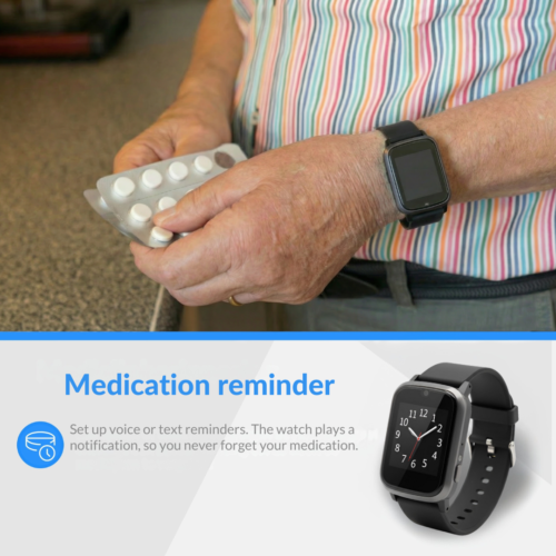 KUUS. S5 SOS alarm watch for seniors, no subscription, with GPS and fall detection, slim fit for smaller wrists