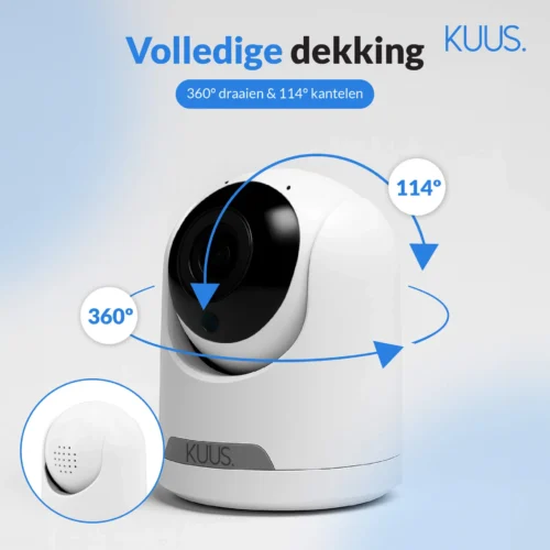 KUUS BM2 WiFi Baby Monitor mit Kamera und App (ohne separaten Bildschirm) - 2K Baby Monitor - 360° drehbare & neigbare Babykamera - scharfe Nachtsicht - Bewegungs- & Tonbenachrichtigungen