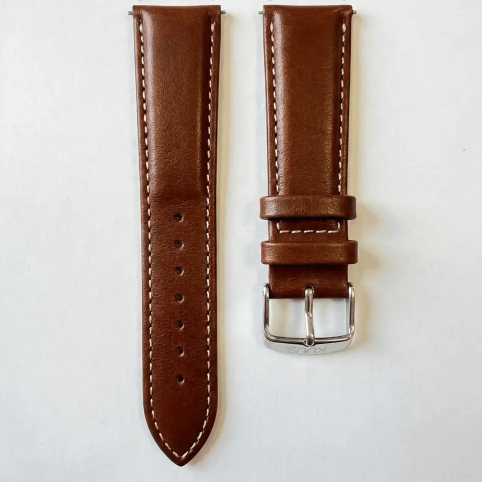 Horlogebandje Leder Bruin 19 mm breed