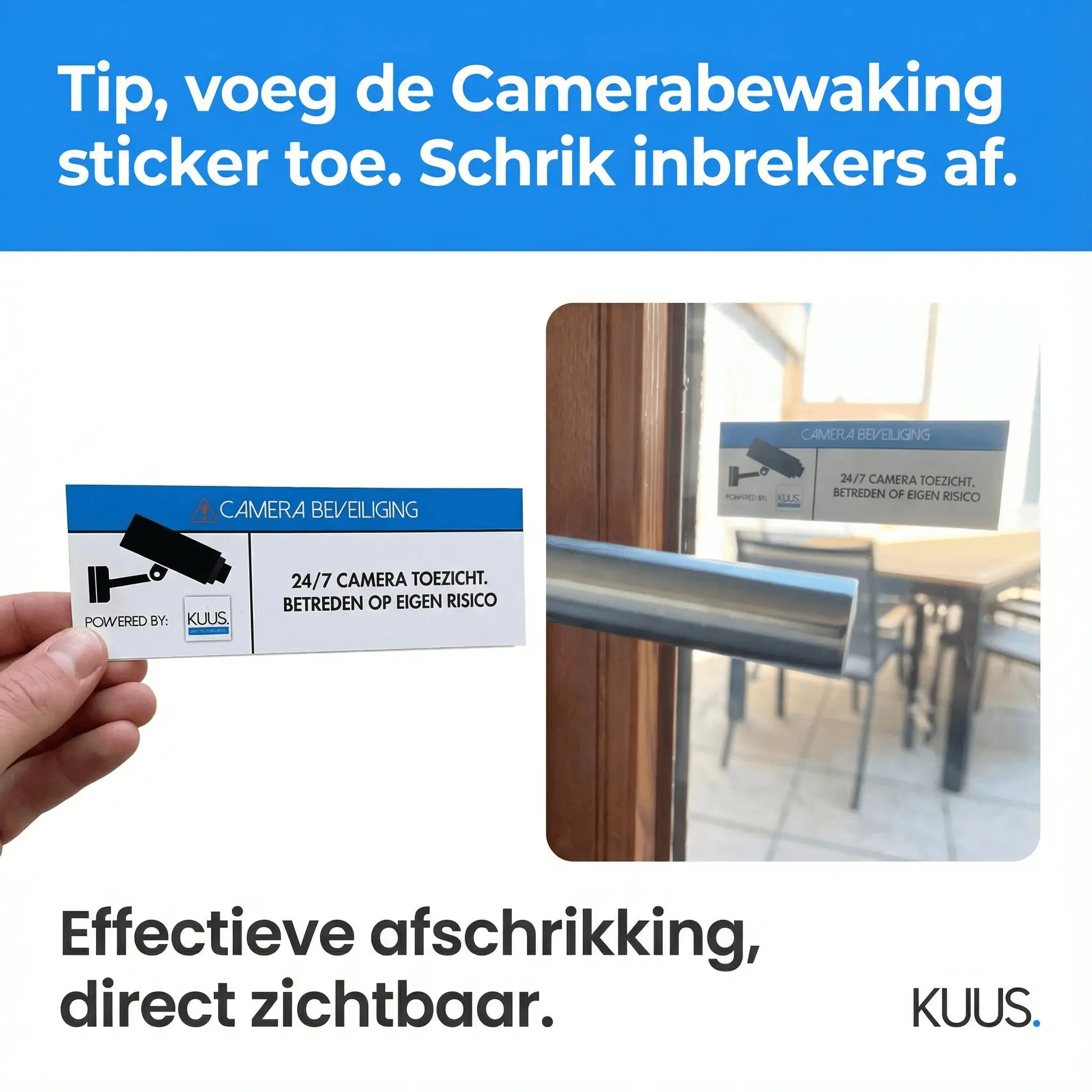 tip voeg camerabewaking stickers toe