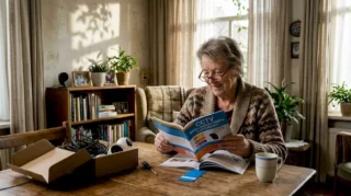 Vrouw op leeftijd laat thuis beveiligingscamera’s plaatsen