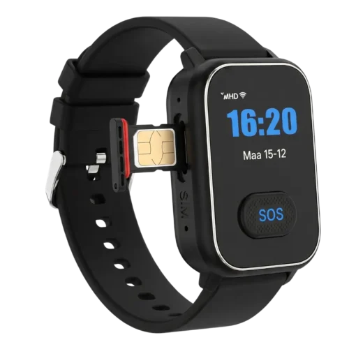 KUUS. S4 Alarmhorloge voor ouderen. SOS horloge zonder abonnement met GPS en valdetectie met extra alarmknop