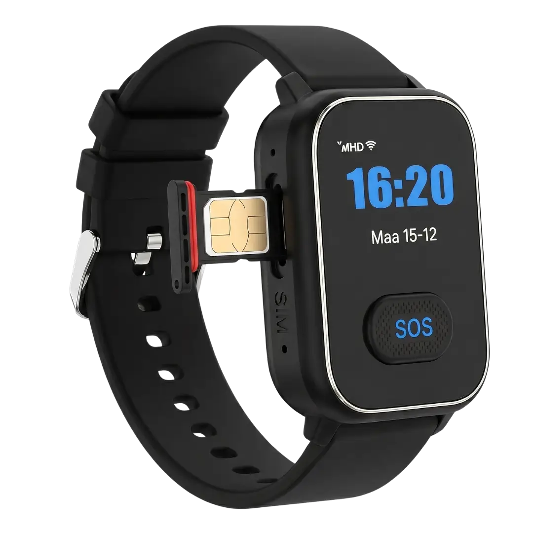 KUUS S4 Notrufuhr für Senioren. SOS-Uhr ohne Abo mit GPS, Sturzerkennung und extra SOS-Knopf