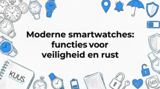 Met de hand getekende illustratie voor de titelkaart van een artikel over smartwatches