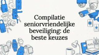 Met de hand getekende illustratie voor een titelkaart met als thema veiligheid voor senioren